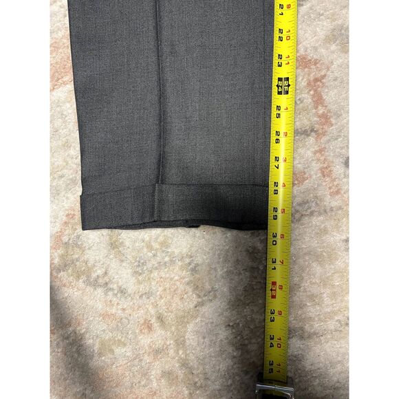 Stafford Essentials Classic Fit Slacks 34x30 | Gray | Button Pocket | Cuffed Hem - Picture 9 of 11